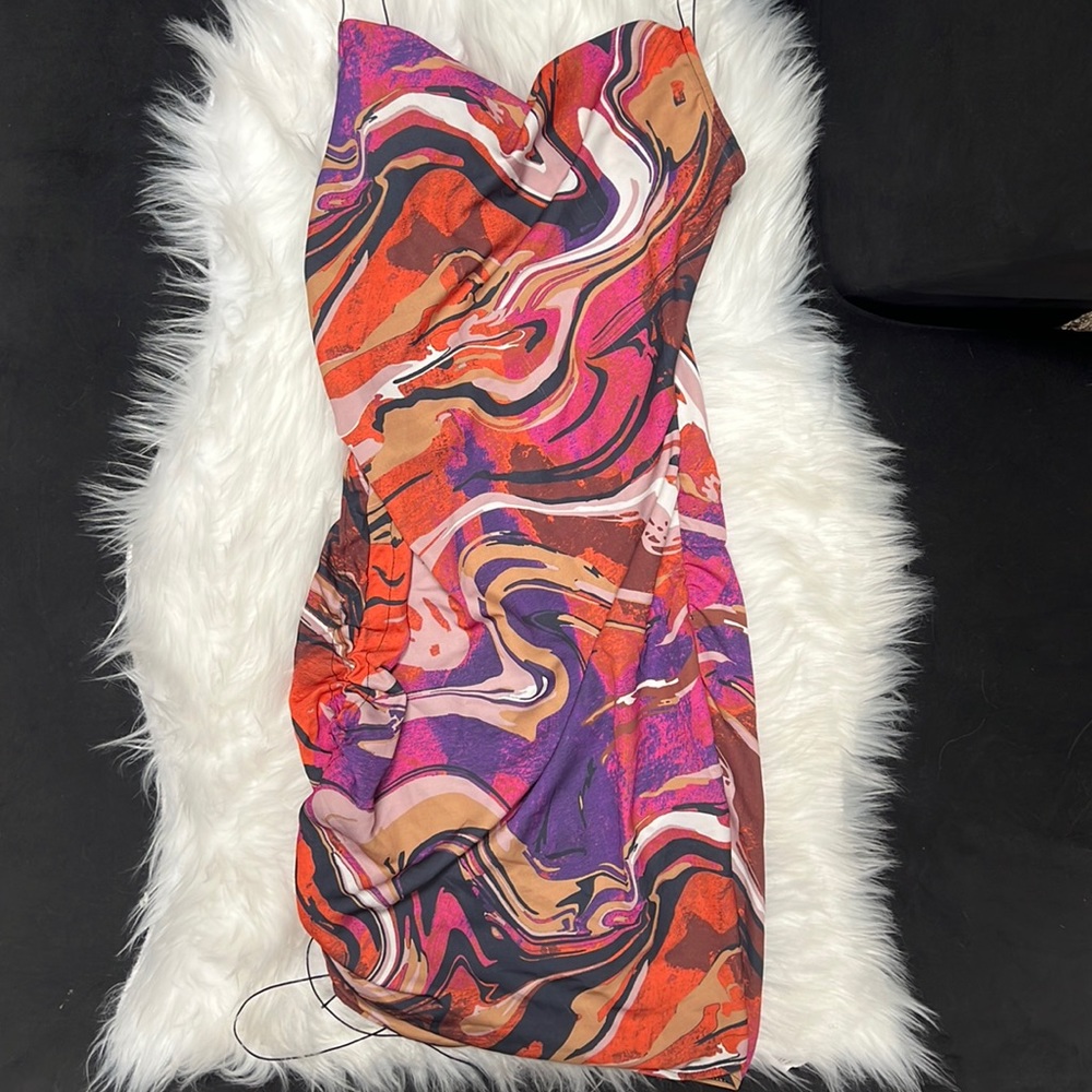 Beautiful Marble Multicolored Mini Dress